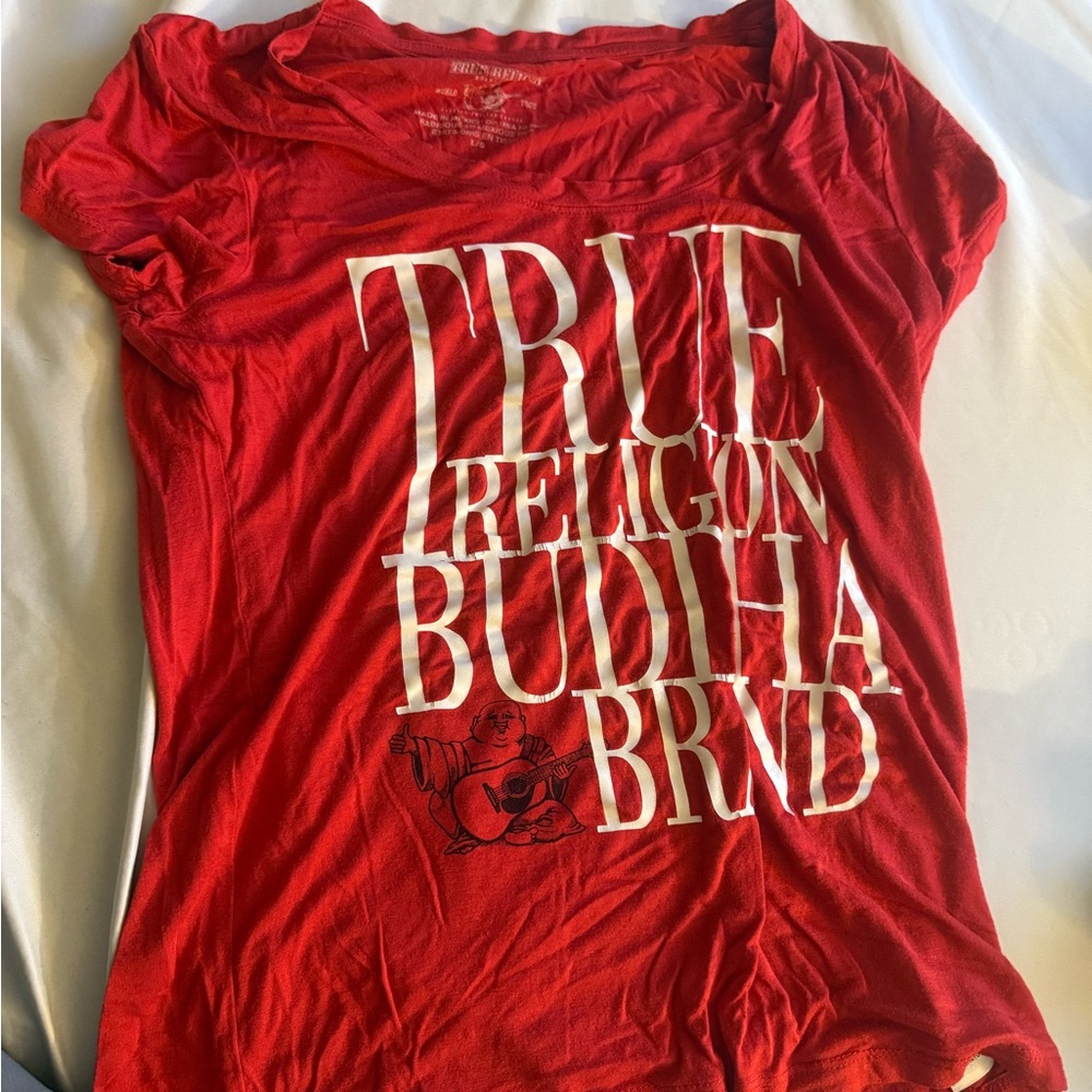 True Religion Red Buddha Graphic Tee